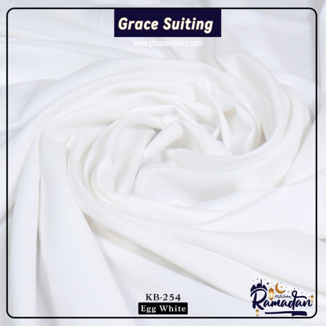 Grace Suiting - Wash N Wear With Box Packing - Egg White