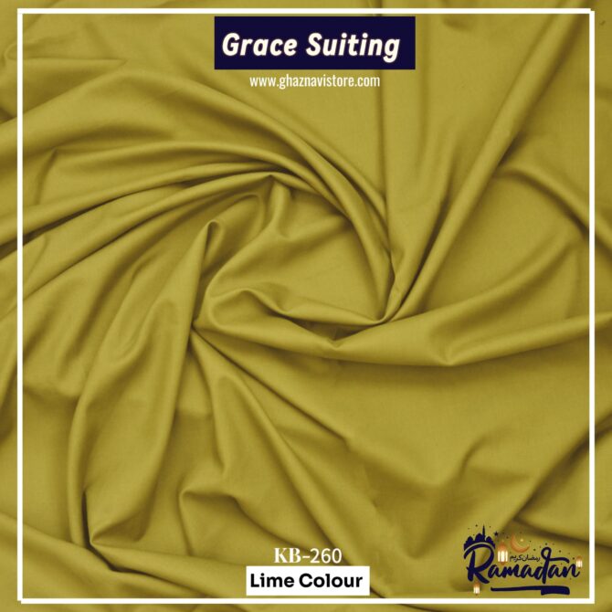 Grace Suiting - Wash N Wear With Box Packing - Lime Colour